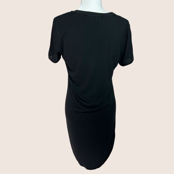 🖤 MEDIUM MERIDIAN LINE BLACK POCKET T-SHIRT TUNIC SHORT SLEEVE HI LO - Picture 4 of 8